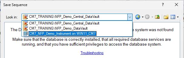 Figure 15 - Thermo Chromeleon 7 – Save new Sequence on Instrument (XVault)